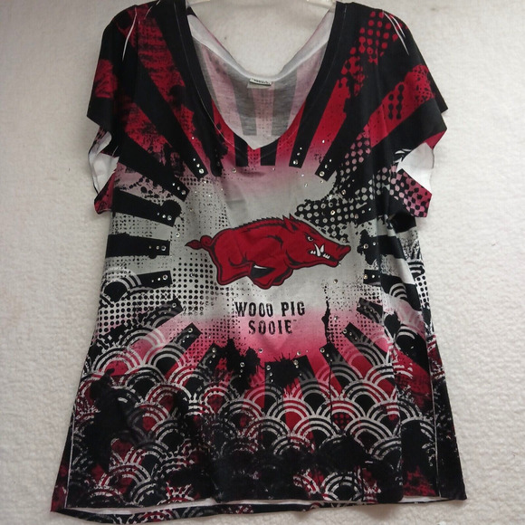 ARKANSAS RAZORBACKS Women's Top by Creative Apparel Size 2XL‎ - Picture 1 of 11